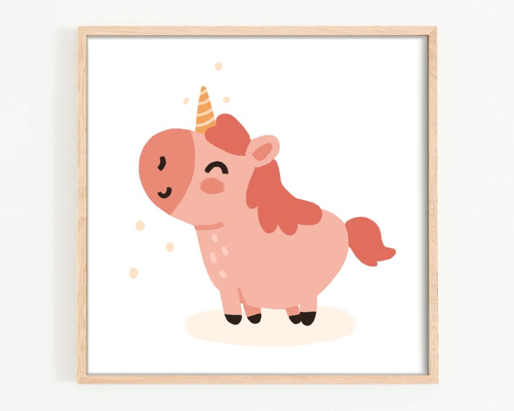 Kinderbild Wandbild Zeichnung Einhorn Martina Hoffmann