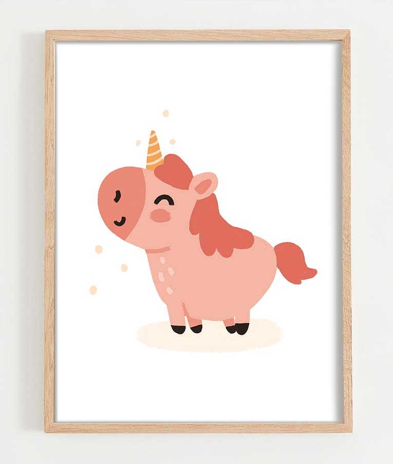 Kinderbild Wandbild Zeichnung Einhorn Martina Hoffmann