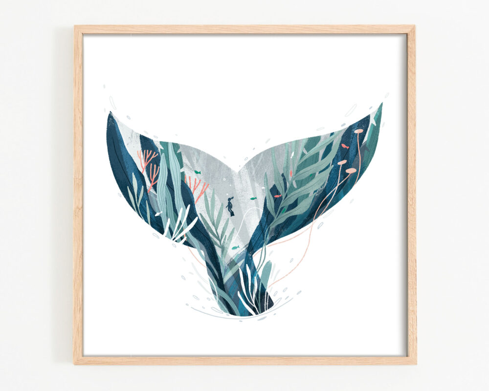 Kunstdruck Artprint Wandbild Poster Wal Fluke Martina Hoffmann