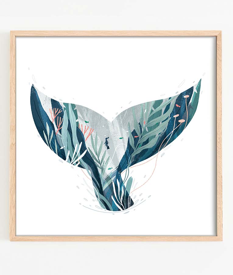 Kunstdruck Artprint Wandbild Poster Wal Fluke Martina Hoffmann