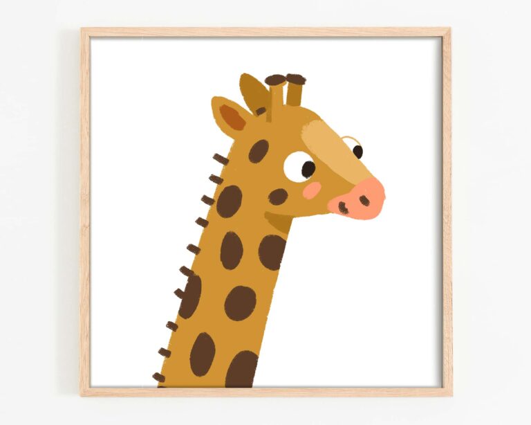 Kinderbild Wandbild Zeichnung Giraffe Martina Hoffmann