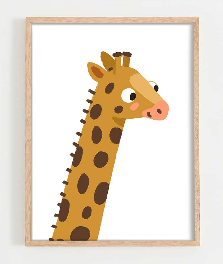 Kinderbild Wandbild Zeichnung Giraffe Martina Hoffmann