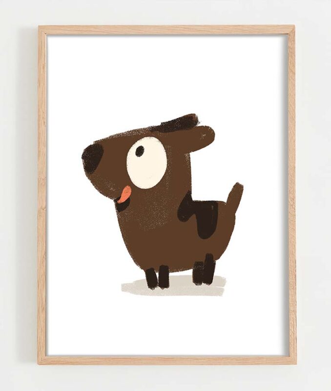 Kinderbild Wandbild Zeichnung Hund Martina Hoffmann