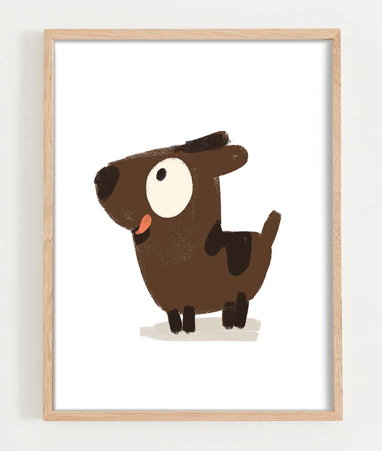 Kinderbild Wandbild Zeichnung Hund Martina Hoffmann