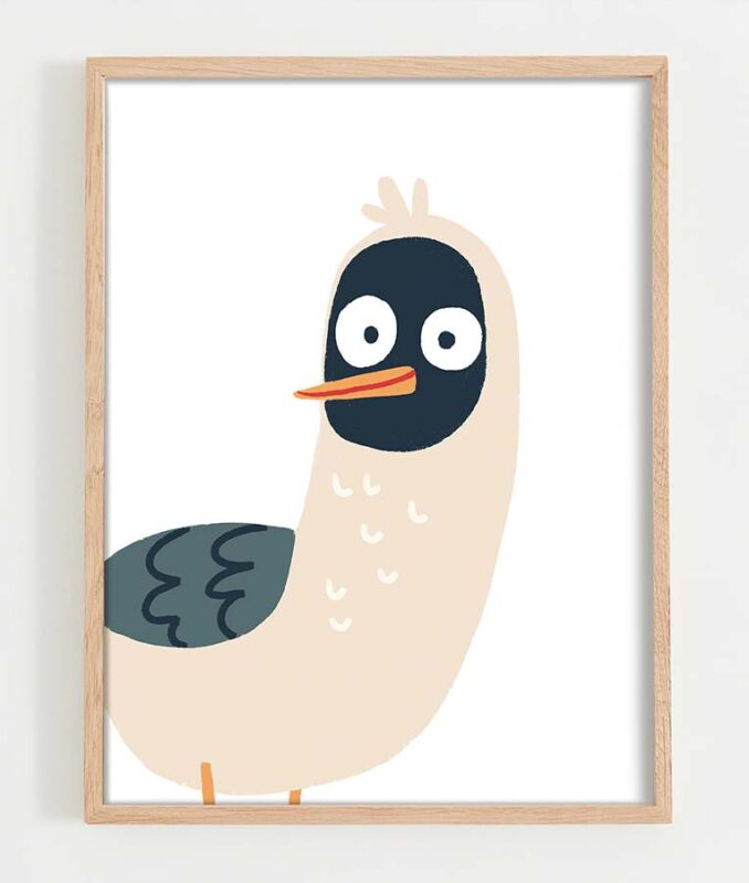 Kinderbild Wandbild Zeichnung Möwe Martina Hoffmann