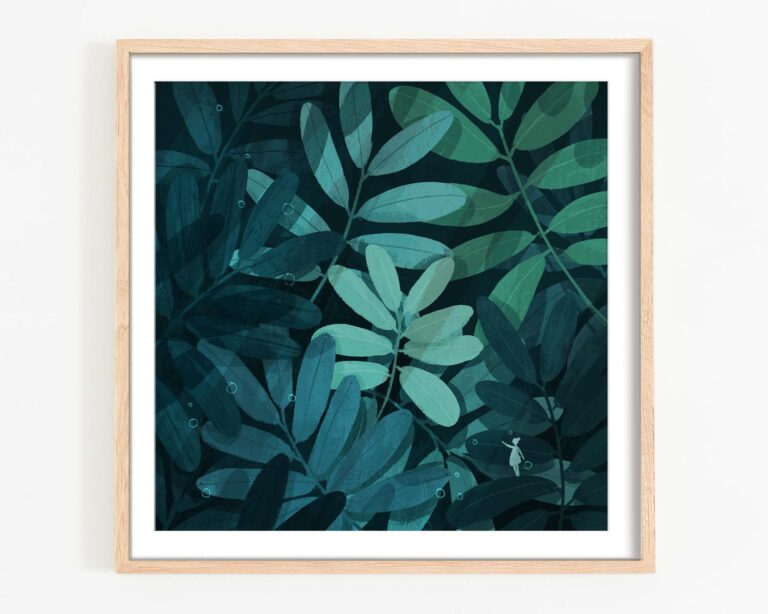 Kunstdruck Dschungel Botanische Zeichnung Fine Art Print, Wandbild, Poster. Handgezeichnet von Martina Hoffmann. Hergestellt in Deutschland