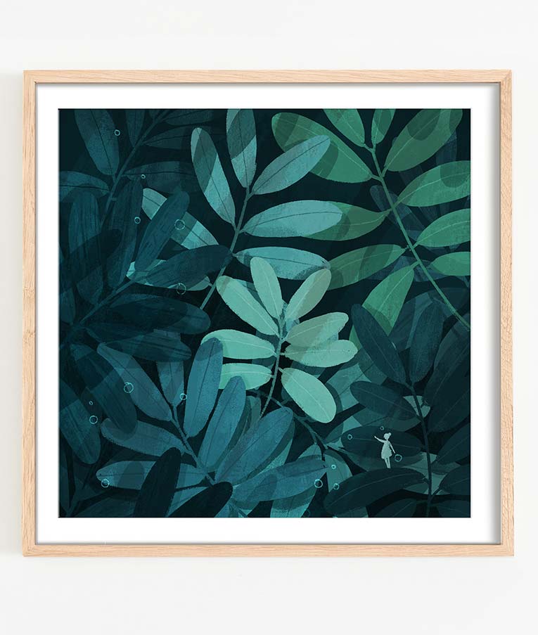 Kunstdruck Dschungel Botanische Zeichnung Fine Art Print, Wandbild, Poster. Handgezeichnet von Martina Hoffmann. Hergestellt in Deutschland