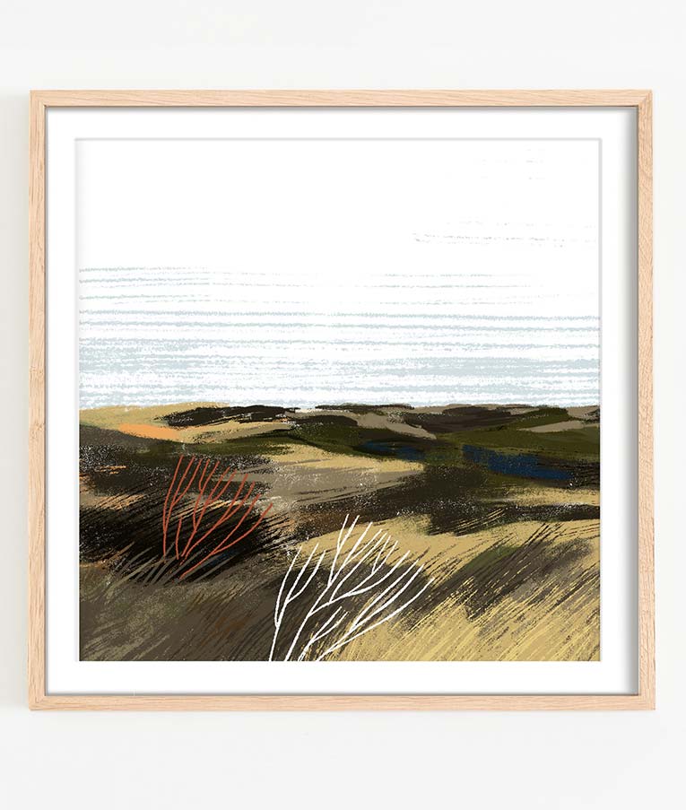 Kunstdruck Artprint Wandbild Poster Duenenlandschaft Sylt Nordsee Martina Hoffmann